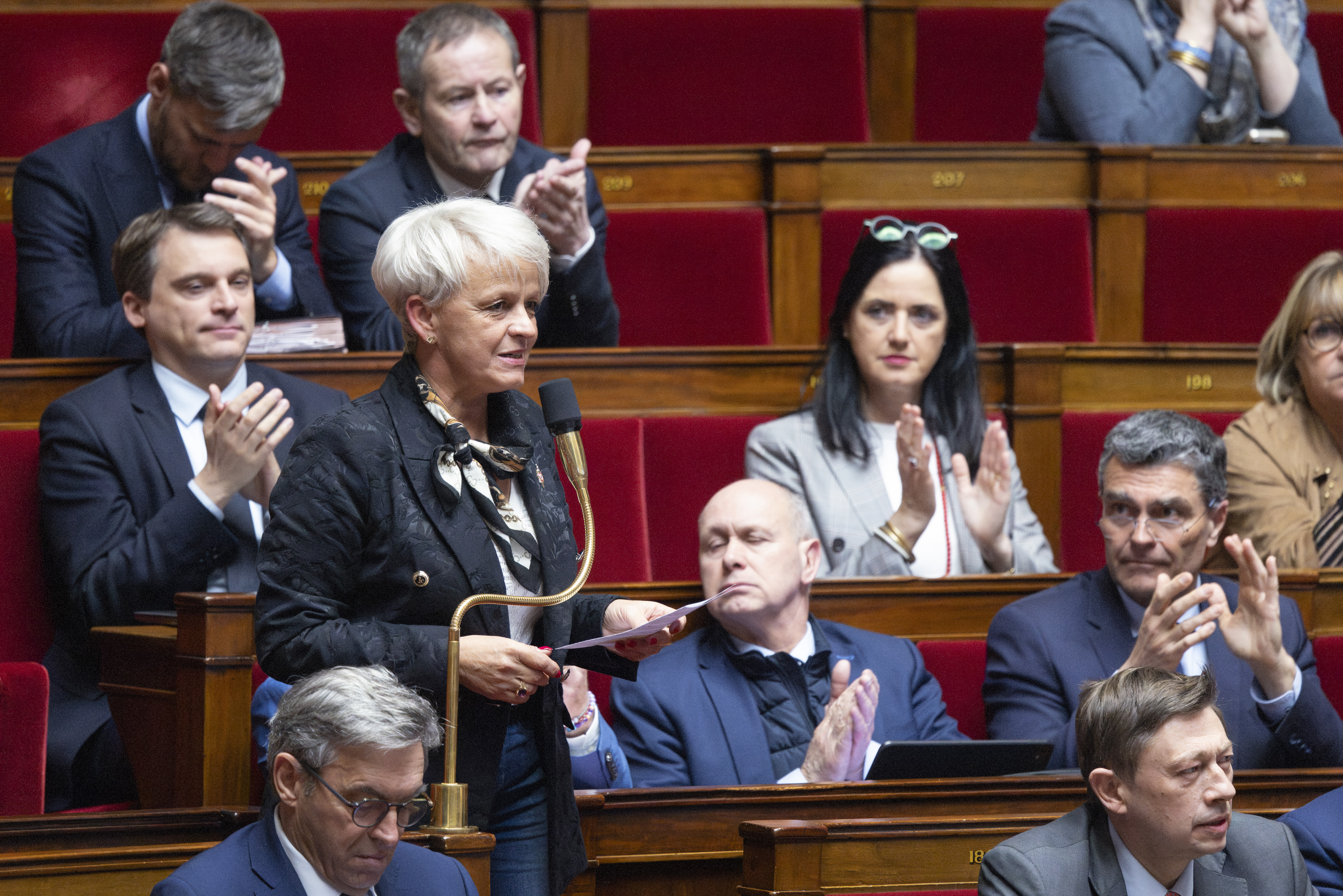 Sylvie Bonnet siégeant dans l'hémicycle de l'Assemblée nationale